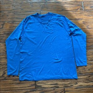 Lululemon Blue Long Sleeve Tee Soft Cotton Blend Size XL